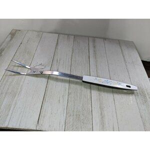 Veggies Handle #2 Stainless Steel Wide Meat Fork 12" USA Fruit Vintage